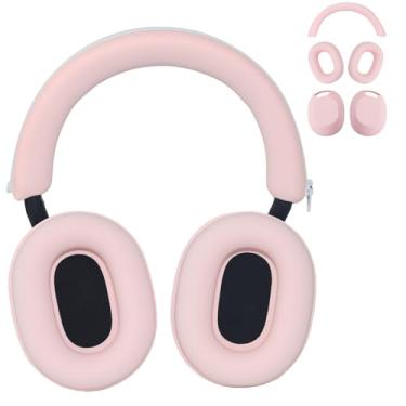 Imagem de Adhiper Capa de silicone 3 em 1 para fones de ouvido Sony WH-1000XM5, capas XM5, acessórios, capas de silicone, capas de silicone, capa de faixa de cabeça e protetor de auriculares, lavável e à prova