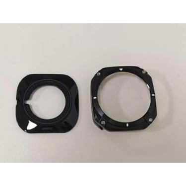 Imagem de HITZEE Capa de metal 2 em 1 compatível com Samsung Galaxy Watch Ultra (2025/2024) 47 mm, amortecedor protetor de metal resistente com capa traseira para Samsung Galaxy Watch 7 Ultra/8 Ultra, preto e