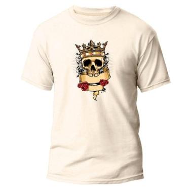 Imagem de Camiseta Básica Algodão Premium Estampa Digital Caveira Rei - Pavesi, 