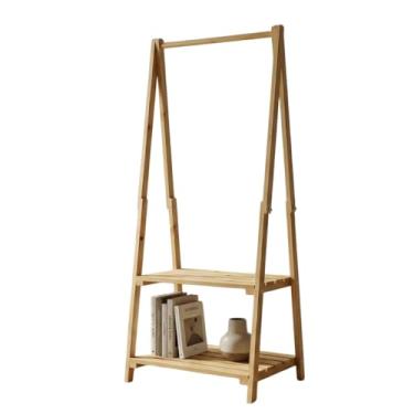 Imagem de Arara Dobrável com Prateleiras, 163 cm Altura, 64 cm Largura, 2 Níveis para Sapatos e Roupas