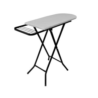 Imagem de Tábua de passar roupa dobrável de três camadas com tecido resistente ao calor, com suporte para ferro de passar (Preto)