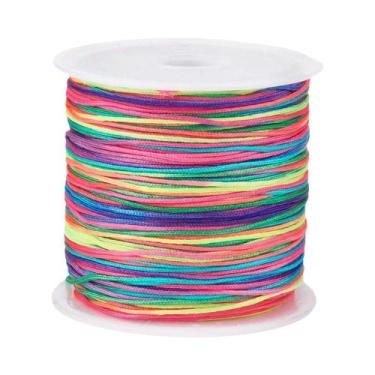 Imagem de Cordão De Nylon Vermelho 100m 0.8mm Trançado Para Pulseiras De Miçanga