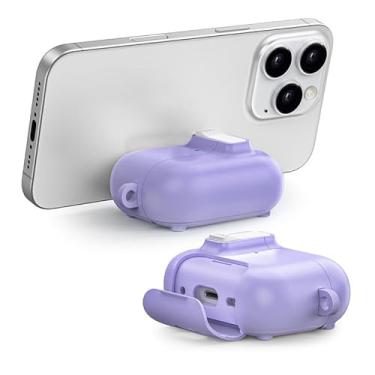 Imagem de ORICO Capa para AirPods 2/1, capa fina de silicone com mosquetão, carregamento sem fio compatível com Apple AirPods 1ª e 2ª geração -CP312-PU