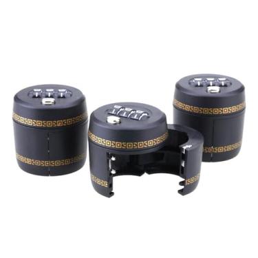 Imagem de Trava de segurança para garrafa de vinho com código de combinação de 3 dígitos, tampa reutilizável à prova de vazamento para garrafas de vinho e licor, trava de prevenção de álcool segura para