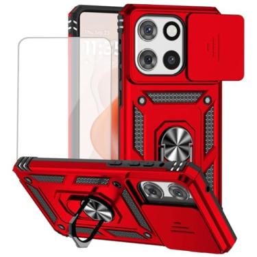 Imagem de Vokuha Capa para Moto G Stylus 5G 2025, para Motorola GStylus5G2025 com protetor de tela de vidro temperado e capa de câmera deslizante, capa com suporte de anel giratório de 360° para Motorola Moto G