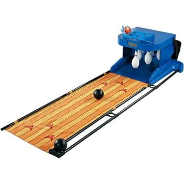 Imagem de Jogo de boliche interno dobrável para diversão em família, placar de LED, reposição automática, jogo interativo de 3,5 m para crianças e adultos, perfeito para entretenimento doméstico