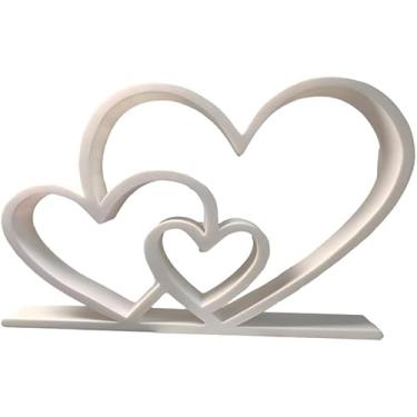 Imagem de Nysivy A escultura preta em forma de coração é adequada para salas de estar, quartos, escritórios e qualquer outro espaço, tornando-a a peça decorativa perfeita para aniversários, aniversários de