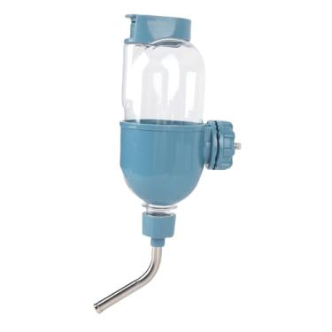 Imagem de Siwoted pendurado garrafa de água do cão plástico grande capacidade duplo grânulo design gaiola pendurado dispensador de água para filhote de cachorro gato coelho (Azul)