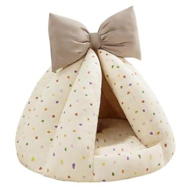 Imagem de IEUDNS Cama/esconderijo para hamster, ideal para climas frios. confortável para pequenos animais, perfeito para ratos, chinchilas, esquilos-voadores e, Bege 50x37cm