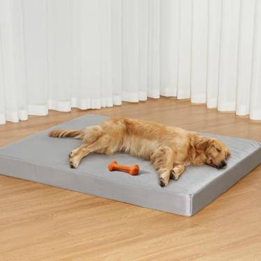 Imagem de RRPETHOME Camas para cães indestrutíveis de 7,6 cm, tapete de cama à prova de mastigação, tapete durável e impermeável para gaiolas de canil, almofada ortopédica de espuma de ovo para animais de