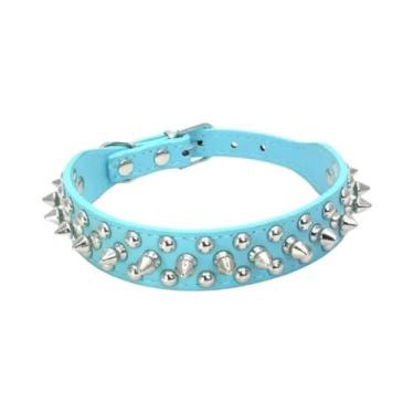 Imagem de Coleira Ajustável Para Cães E Gatos Pequenos Em Couro PU Com Estilo Pu