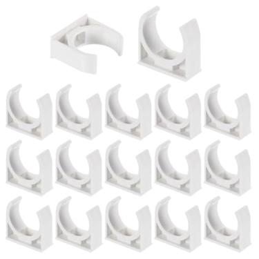Imagem de Boxonly 18 peças de grampos de tubulação de água de PVC clipes de tubulação em forma de U para mangueira de irrigação suporte de tubo de irrigação para 25 mm OD para bandejas de TV, tubos, mangueira
