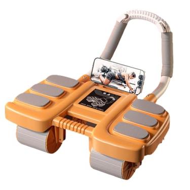 Imagem de Rolo de roda abdominal - Rolo de roda abdominal de rebote automático, equipamento de treino de núcleo de roda abdominal de 4 rodas com suporte de telefone, treinador abdominal para academia em casa