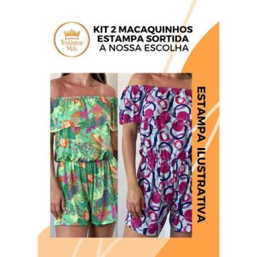 Imagem de Macaquinho Macacão Ciganinha Ombro a Ombro Estampados Liganete Modelo 