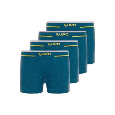 Imagem de Kit com 4 Cuecas Infantil Boxer Lupinho 137-010, Azul, GG