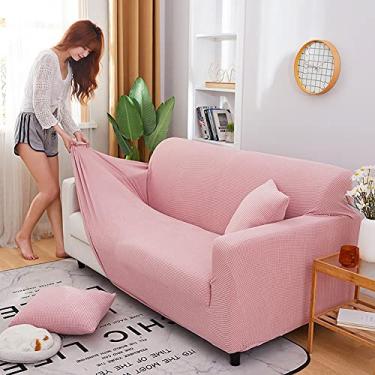 Imagem de Rich Velvet Capa de sofá de alta elasticidade para assentos de 1/2/3/4 assentos, capa à prova de gatos e cães de estimação antiderrapante (2 + 3 lugares, rosa) (rosa 2 + 3 lugares)