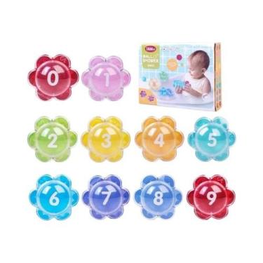 Imagem de Brinquedos De Banho Para Bebês, Bolas Flutuantes Com Letras, Números E