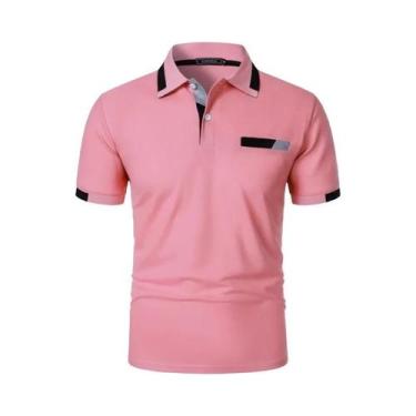 Imagem de Camisas Polo Masculinas Slim Fit De Verão, Manga Curta, Clássicas, Com