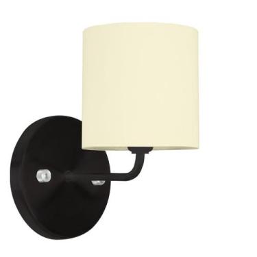 Imagem de Arandela Preta De Cupula Cilíndrica Bege - MARRYLUZ