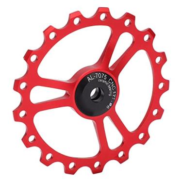 Imagem de KIMISS Roda Guia de Desviador Traseiro Cerâmico MEIJUN 17T - Roda de Polia de Liga de Alumínio para Bicicletas de Estrada e Montanha, Compatibilidade Com 7/8/9/10 Velocidades (Vermelho)
