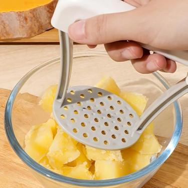 Imagem de Espremedor de batatas manual resistente - aço inoxidável e cabo antiderrapante, 13 cm x 12 cm, para amassar batatas/abóboras/legumes, entusiastas de cozinha e cozinha doméstica