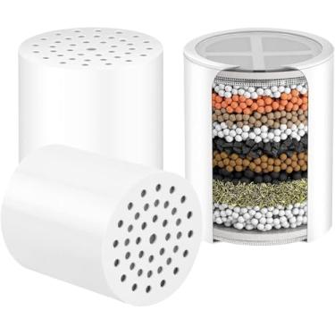 Imagem de AOERUOW Pacote com 3 cartuchos de filtro de chuveiro de substituição compatíveis com cabeças de chuveiro MyHalos filtradas de alta pressão, filtro amaciante de água para água dura, redução de cloro e