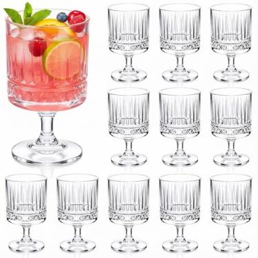 Imagem de FillTouch Conjunto de mini copos vintage de 212,6 g, pequenos copos de água de plástico inquebráveis, copos de vinho transparentes, copos de coquetel a granel para casamento, jantar, aniversário