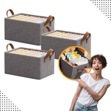 Imagem de Cesto Organizador Dobrável 25L com Alça – Caixa Multiuso para Guarda-Roupa, Gavetas, Armários, Lavanderia e Armazenamento de Brinquedos em Plástico Durável. (3)