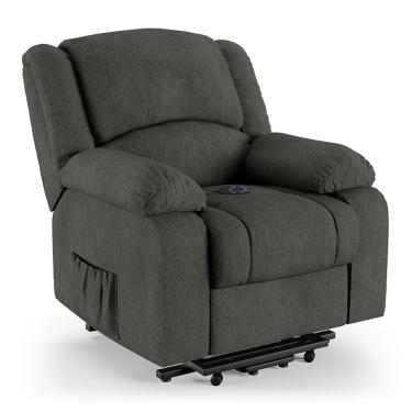 Imagem de Poltrona do Papai Reclinável Melim Elevação Lift Elétrico Linho Grafite FH1 - D'Rossi