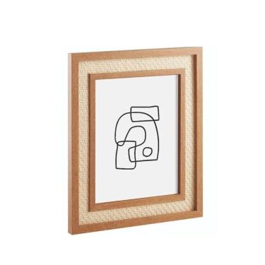 Imagem de Porta-retrato Em Mdf Com Rattan Para Fotos 25x20cm 13297 Mart