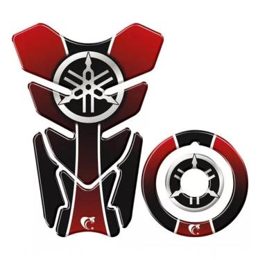 Imagem de Kit Adesivo Protetor Tanque E Bocal Moto Yamaha Diapasão Vermelho 1