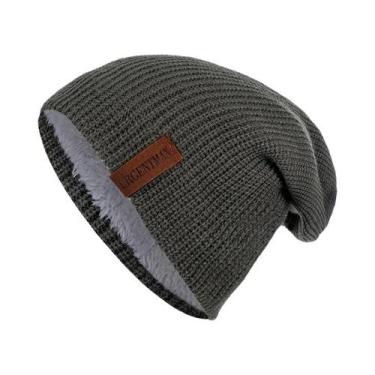 Imagem de Gorro De Inverno Unissex Forrado Com Pelúcia, Tricotado, Quente, Boné 