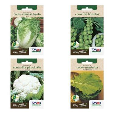 Imagem de Kit 4 Sementes Couve De Bruxelas - Flor - Manteiga - Chinesa - Topseed