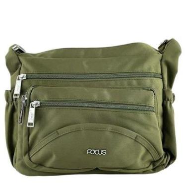 Imagem de Bolsa Focus Feminina Transversal Média Verde Com Bolsos 1034-Feminino