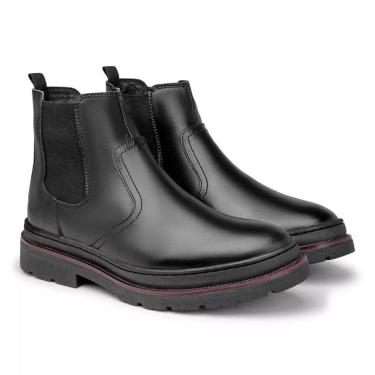 Imagem de Bota Chelsea Motociclista Em Couro Nobre Premium Sola Tratorada Luxo Estrada Viajens Longas-Masculino