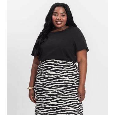 Imagem de Blusa Plus Size Manga Curta Secret Glam Preto, Plus G4, Preto