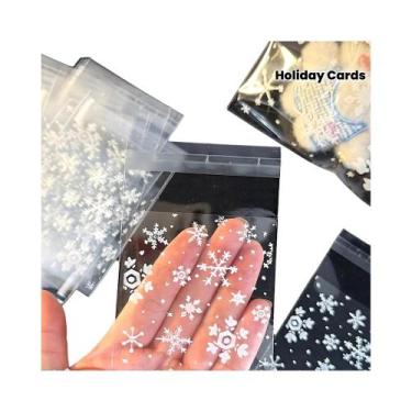 Imagem de Sacolas De Presente De Plástico Transparente Com Estampa De Floco De N