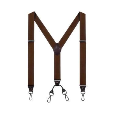 Imagem de Suspensórios Masculinos Reforçados Ajustáveis Com Elástico E 4 Ganchos