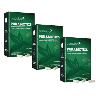 Imagem de Kit 3x Purabiotics Probióticos Vivos Em Caps - 30 Caps cada - Pura Vid