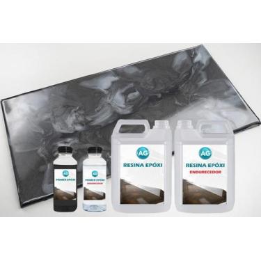 Imagem de Kit Porcelanato Liquido Metálico Cinza Cetim / Branco Perola - Resinas