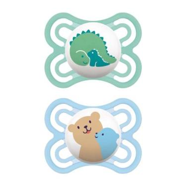 Imagem de Kit 2 Chupetas Bico de Silicone 0m+ Perfect Azul - MAM, Azul