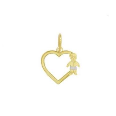 Imagem de Pingente Folheado Coração Vazado Menino