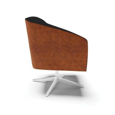 Imagem de Cadeira Sala De Jantar Giratória Cromada Kit 2 Stella Noz/linho D03 - D'rossi Cor Preto