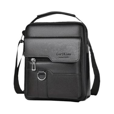 Imagem de Bolsa De Ombro Masculina Em Couro PU Multifuncional, Maleta De Trabalh