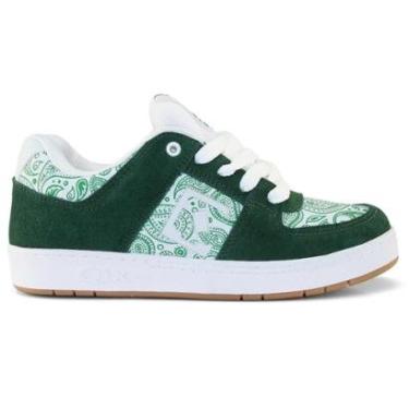 Imagem de Tênis Qix 90s Og Paisley Tribal Verde Branco Skate Sneaker-Masculino