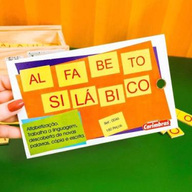 Imagem de Alfabeto silabico de madeira 180 peças caixa com tampa - Equiper Brinq