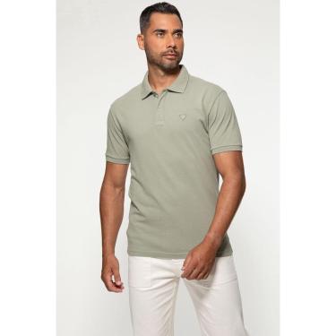 Imagem de Camisa Polo Guess Silk Gola Verde-Masculino
