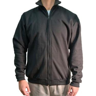 Imagem de Moletom Preto com Zíper Agasalho Blusa de Frio Hosten, Preto, GG, Cedr