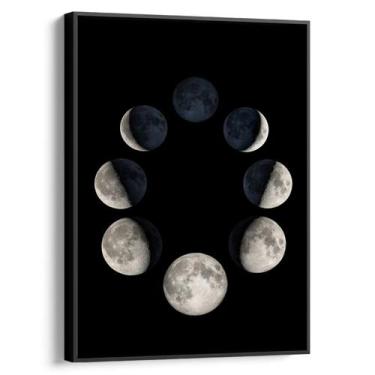 Imagem de Quadro decorativo Fases da Lua Circular - Art Canvas, 160 x 100 cm, Pr