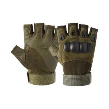 Imagem de Luvas Táticas Unissex Para Motocicleta Ao Ar Livre, Meio Dedo, Militar